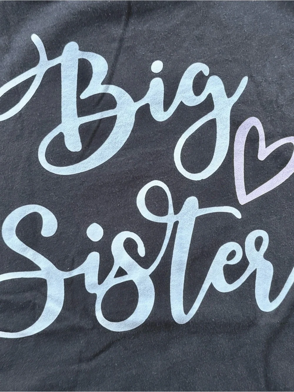 The Children’s Place Big Sister Graphic Tee Black Short Sleeve Youth XL 14 Cute